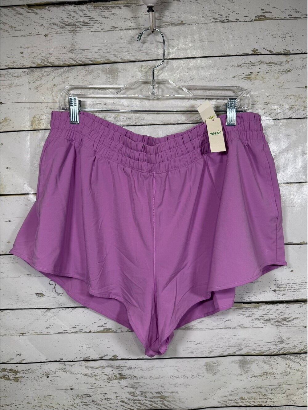 Aerie Offline High Waisted 3" Hot Stuff Purple Shorts NWT Size XL